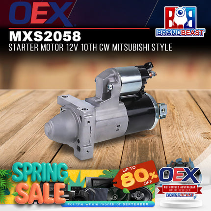 OEX MXS2058 Starter Motor 12V 10Th CW Mitsubishi Style