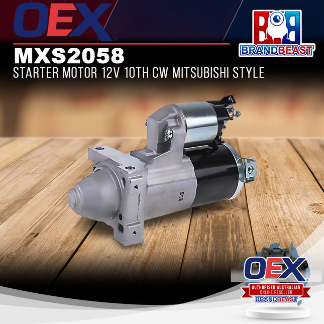 OEX MXS2058 Starter Motor 12V 10Th CW Mitsubishi Style