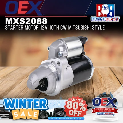 OEX MXS2088 Starter Motor 12V 10Th CW Mitsubishi Style