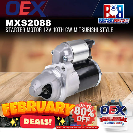 OEX MXS2088 Starter Motor 12V 10Th CW Mitsubishi Style