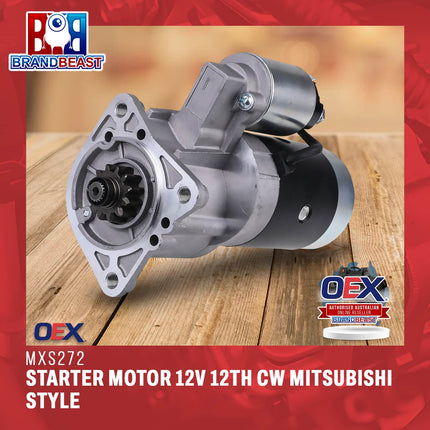 OEX MXS272 Starter Motor 12V 12Th CW Mitsubishi Style