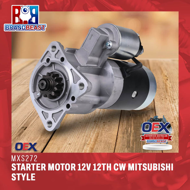 OEX MXS272 Starter Motor 12V 12Th CW Mitsubishi Style