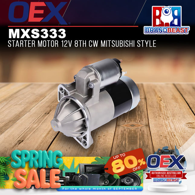 OEX MXS333 Starter Motor 12V 8Th CW Mitsubishi Style