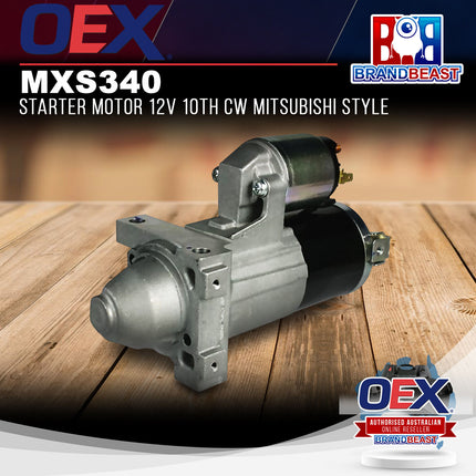 OEX MXS340 Starter Motor 12V 10Th CW Mitsubishi Style