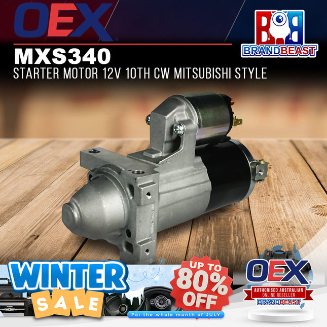OEX MXS340 Starter Motor 12V 10Th CW Mitsubishi Style