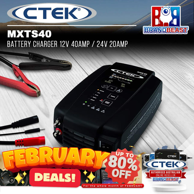 CTEK MXTS40 All-In-One 12V 40A & 24V 20A Battery Support