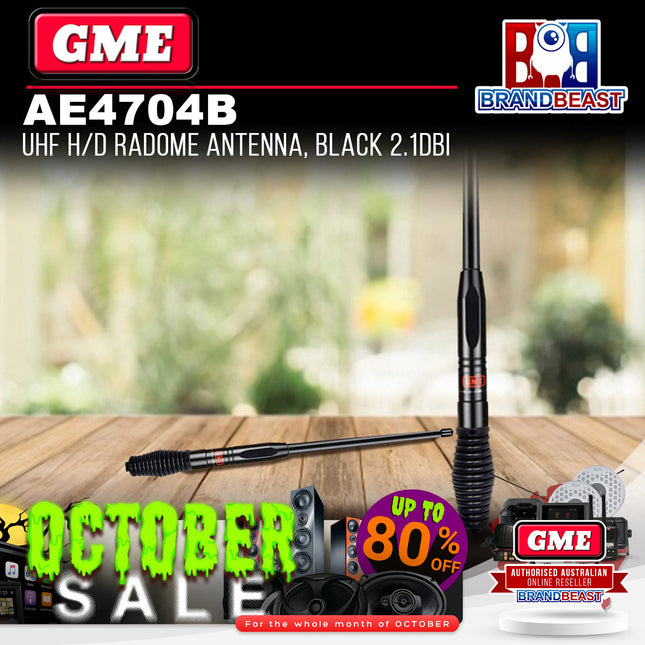 GME AE4704B UHF Heavy Duty Radome Antenna Black 2.1Dbi