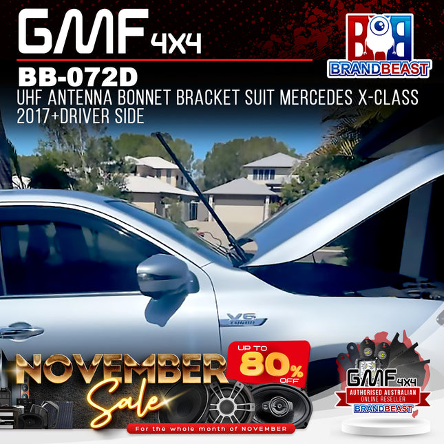 GMF4X4 BB-072D UHF Antenna Bonnet Bracket Suit Mercedes X-Class 2017+Driver Side