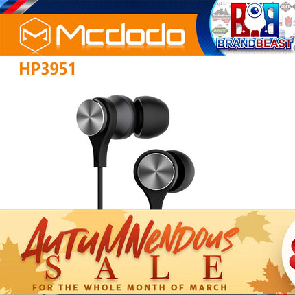 Mcdodo Hp3951 In Ear Phones With Remote &amp; Mic - Black Antennas &amp; Communications