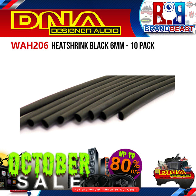 DNA WAH206 6mm Heatshrink Black - 10 Pieces