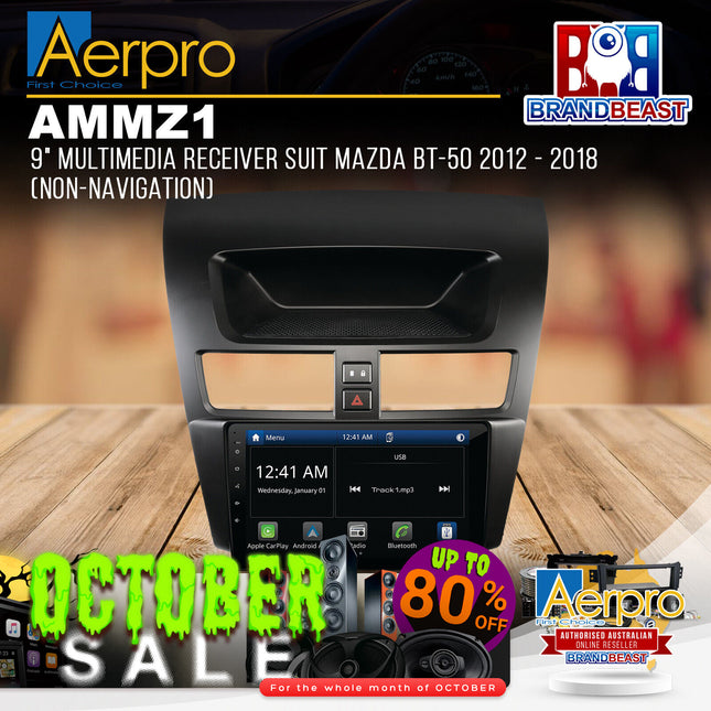 Aerpro AMMZ1 9" Multimedia Receiver For Mazda BT-50 2012 - 2018 (Non-Navigation)