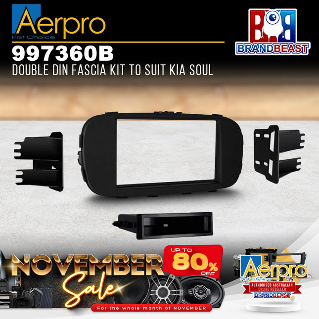 Aerpro 997360B Single/Double DIN Facia Kit to Suit Kia Soul