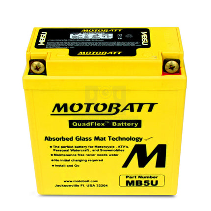 Motobatt MB5U 12V 7Ah 90CCA AGM Motorcycle Battery With Quadflex Technology