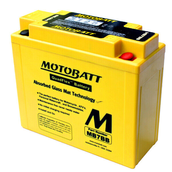 Motobatt MB7BB 12V 9Ah 150CCA AGM Motorcycle Battery With Quadflex Technology