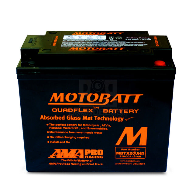 Motobatt MBTX20UHD 12V 21Ah 310CCA Motorcycle Battery With Quadflex Technology