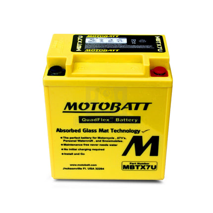 Motobatt MBTX7U 12V 8Ah 115CCA AGM Motorcycle Battery With Quadflex Technology