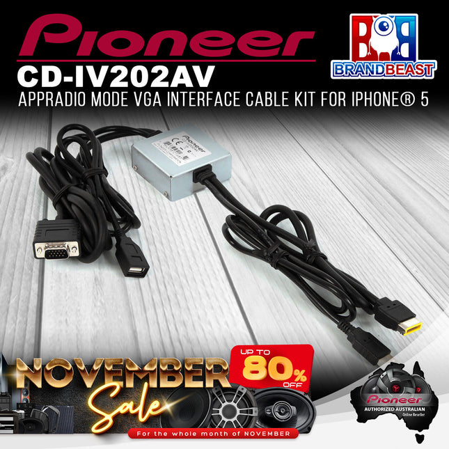Pioneer CD-IV202AV AppRadio Mode VGA Interface Cable Kit for iPhone¬Æ 5