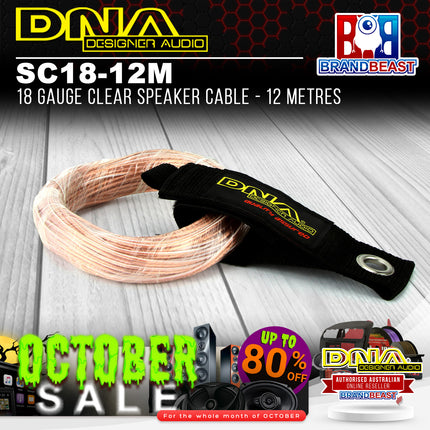 DNA SC18-12M 18 Gauge Clear Speaker Cable - 12 Metres