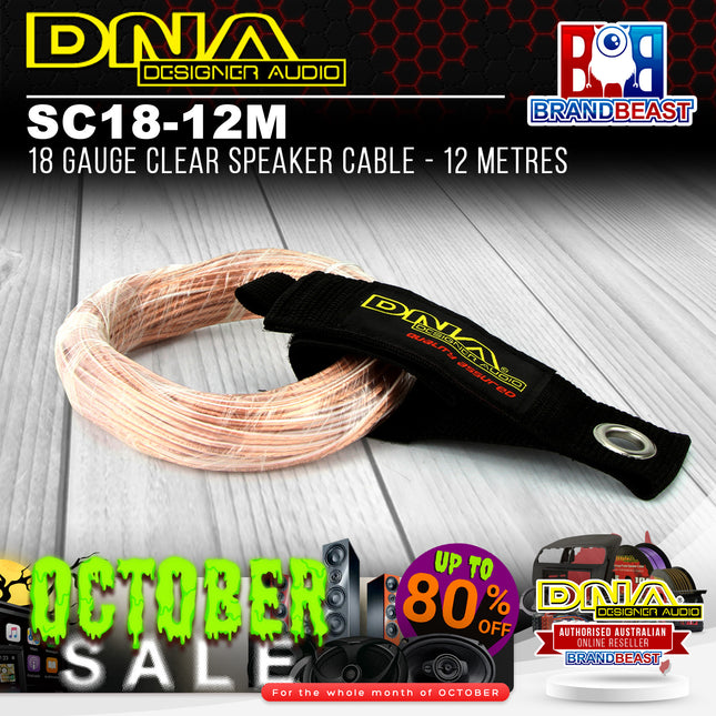 DNA SC18-12M 18 Gauge Clear Speaker Cable - 12 Metres