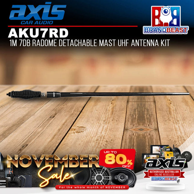 Axis AKU7RD 7db Radome Detachable Mast Uhf Antenna Kit 1m
