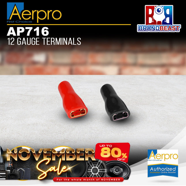 Aerpro AP716 12 Gauge Male Spade Terminals