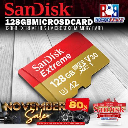 SanDisk 128GBMICROSDCARD 128GB Extreme UHS-I microSDXC Memory Card