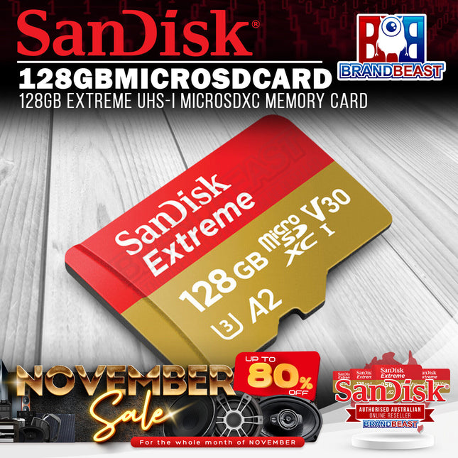 SanDisk 128GBMICROSDCARD 128GB Extreme UHS-I microSDXC Memory Card
