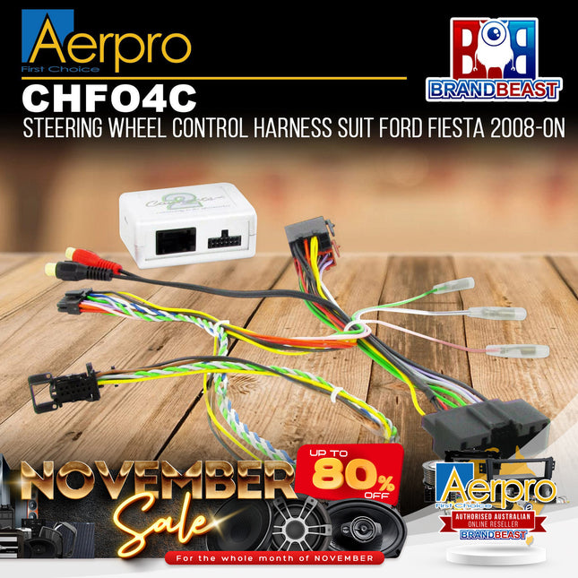 Aerpro CHFO4C Steering Wheel Control Harness Suit Ford Fiesta 2008-On