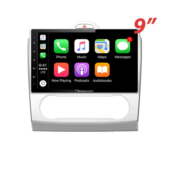 Nakamichi NA9FORDFOCUSAUTO20042011 Android NA9 Wireless Apple CarPlay Android Auto Sat Nav Compatible with Ford Focus Auto Air Con 2004-2011