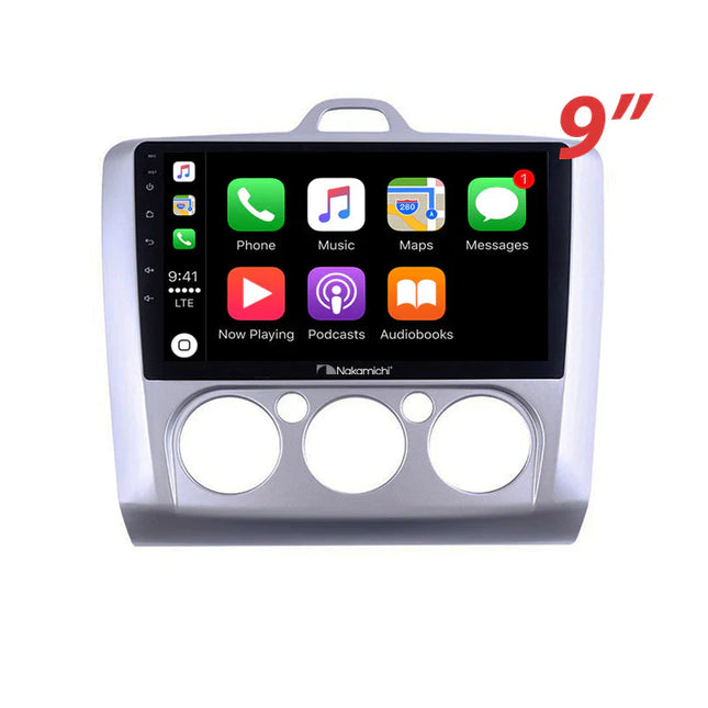 Nakamichi NA9FORDFOCUSMANUAL20042011 Android NA9 Wireless Apple CarPlay Android Auto Sat Nav Compatible with Ford Focus Manual Air Con 2004-2011