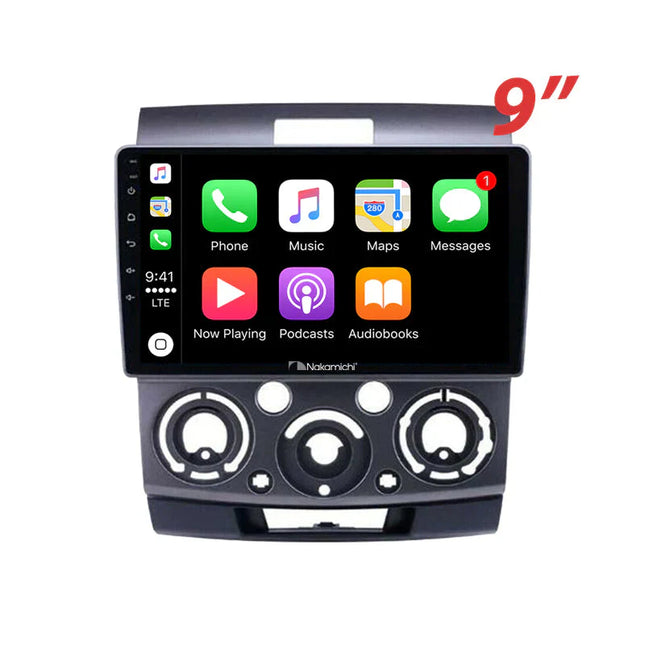 Nakamichi NA9FORDRANGER20062011 Android NA9 Wireless Apple CarPlay Android Auto Sat Nav Compatible with Ford Ranger 2006-2011