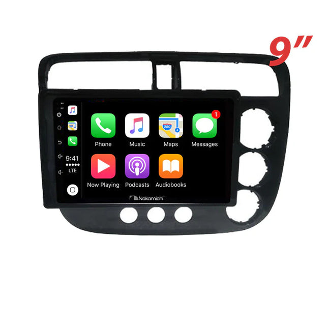 Nakamichi NA9HONDACIVIC20002005SEDAN Android NA9 Wireless Apple CarPlay Android Auto Sat Nav Compatible with Honda Civic 2000-2005 Sedan