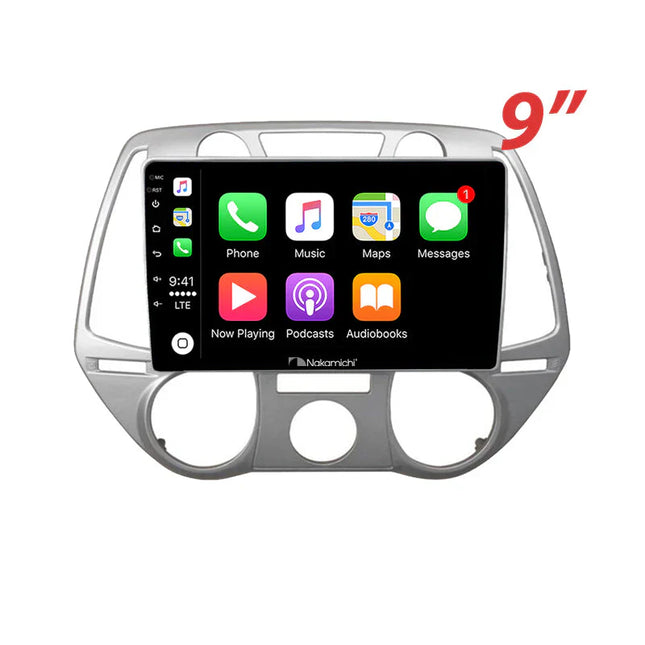 Nakamichi NA9HYUNDAII2020102012 Android NA9 Wireless Apple CarPlay Android Auto Sat Nav Compatible with Hyundai i20 2010-2012