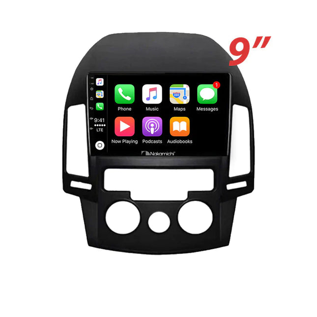 Nakamichi NA9HYUNDAII3020072012MANUAL Android Wireless Apple CarPlay Android Auto Sat Nav Solution Compatible with Hyundai i30 2007-2012 Manual A/C