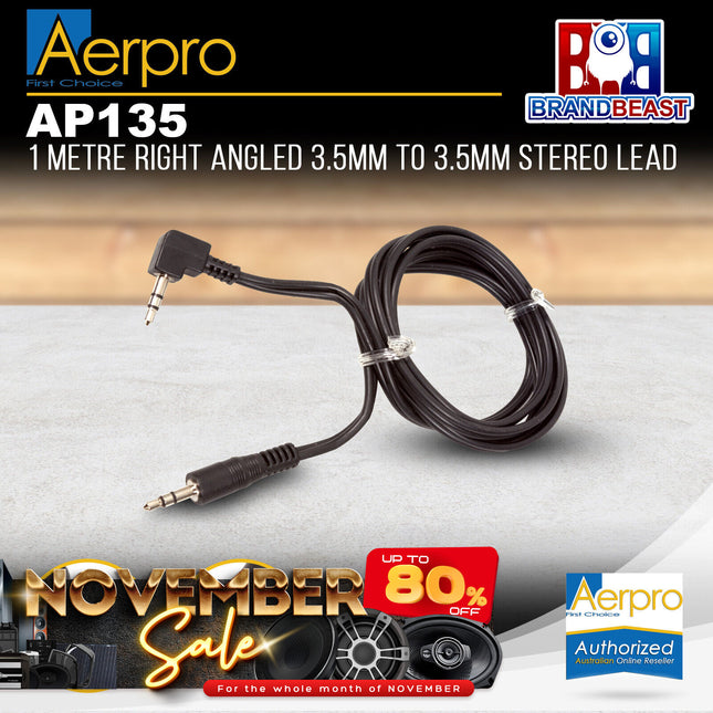 Aerpro AP135 1m 3.5mm to 3.5mm Stereo Lead