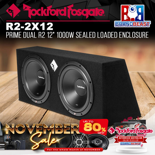 Rockford Fosgate R2-2X12 Prime Dual R2 12" 1000W Sealed Loaded Enclosure