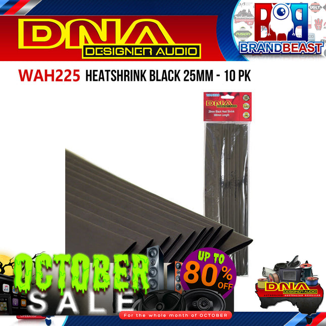 DNA WAH225 25mm Heatshrink Black - 10 Pieces
