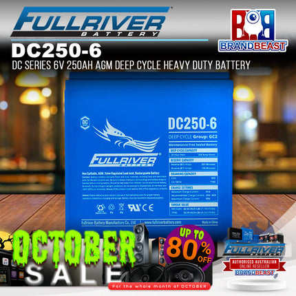 Fullriver DC250-6 DC Series 6V 250Ah AGM Deep Cycle Heavy Duty Battery