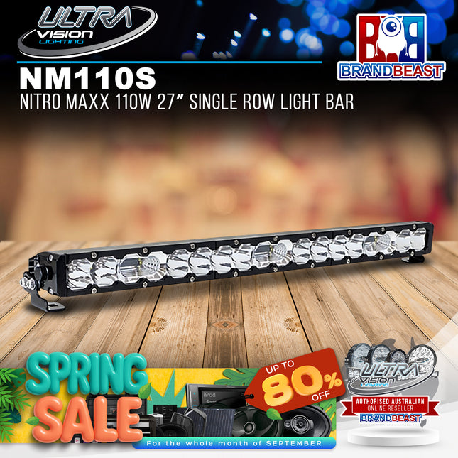 Ultra Vision Lighting NM110SCLB Nitro Maxx 110W 27" Single Row Light Bar (5700K)