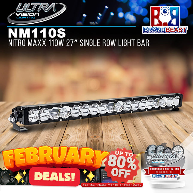 Ultra Vision Lighting NM110SCLB4 Nitro Maxx 110W 27‚Ä≥ Single Row Light Bar (4500K)