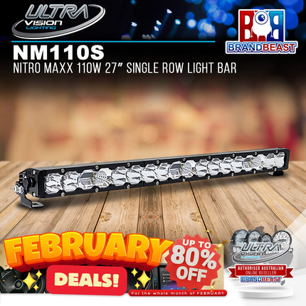 Ultra Vision Lighting NM110SCLB Nitro Maxx 110W 27‚Ä≥ Single Row Light Bar (5700K)