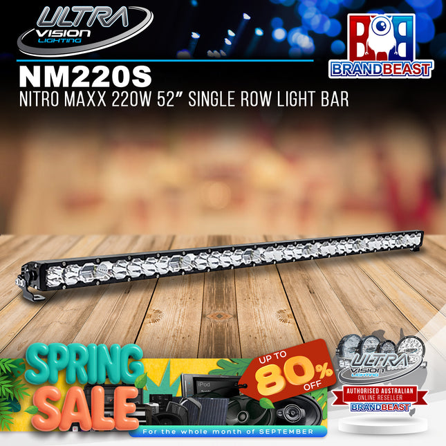 Ultra Vision Lighting NM220SCLB4 Nitro Maxx 220W 52" Single Row Light Bar (4500K)