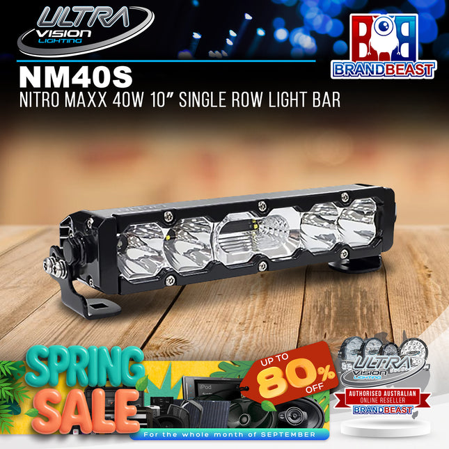 Ultra Vision Lighting NM40SCLB Nitro Maxx 40W 10" Single Row Light Bar (5700K)