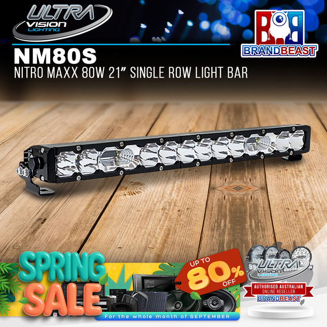 Ultra Vision Lighting NM80SCLB Nitro Maxx 80W 21" Single Row Light Bar (5700K)