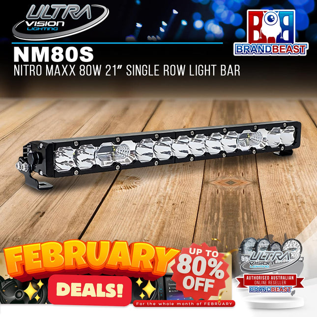 Ultra Vision Lighting NM80SCLB4 Nitro Maxx 80W 21‚Ä≥ Single Row Light Bar (4500K)