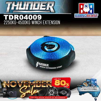 Thunder TDR04009 10M Winch Extension Strap With Reinforced Ends