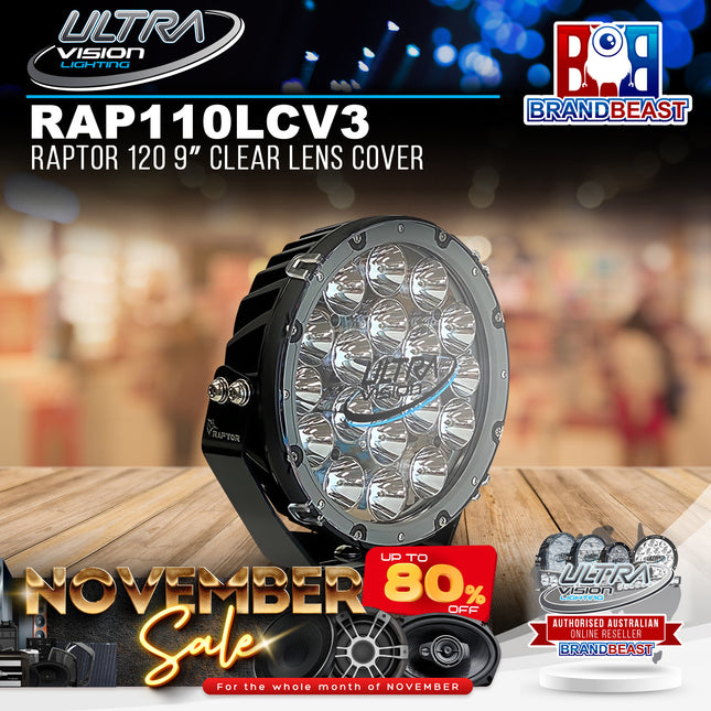 Ultra Vision Lighting RAP110LCV3 Raptor 120 9" Clear Lens Cover