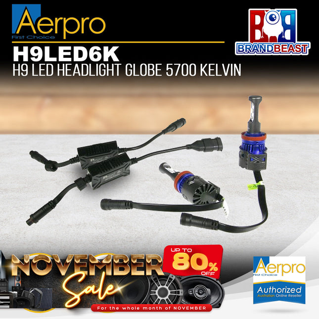 Aerpro H9Led6K H9 Led Headlight Globe 5700 Kelvin