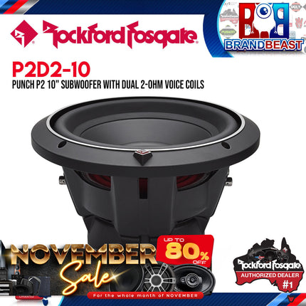 Rockford Fosgate P2D2-10 Punch 10" P2 2-Ohm DVC Subwoofer
