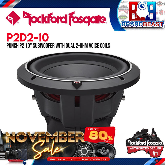 Rockford Fosgate P2D2-10 Punch 10" P2 2-Ohm DVC Subwoofer